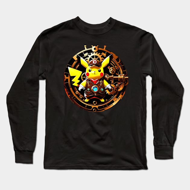 Steampunk Clockwork thunderbolt Long Sleeve T-Shirt by CodigoCero